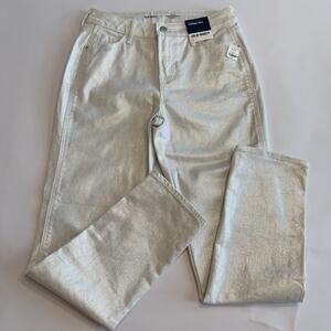 OLD NAVY Women’s High Rise Vintage Slim Silver Shimmer Jeans Size 2 (A0132) NWT